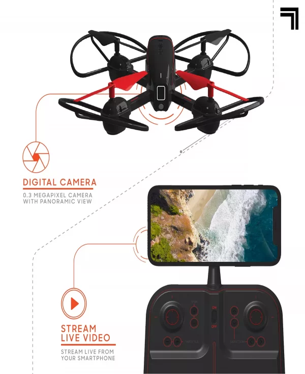 Mach X Drone with Streaming Camera Set, 15 Piece