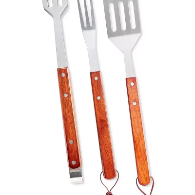 BBQ 3-Pc Wood Handled Tool Set, Created for Macy’s