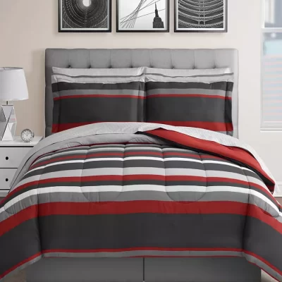 Austin Stripe/Solid Reversible 8 Pc. Comforter Sets, Created for Macy’s