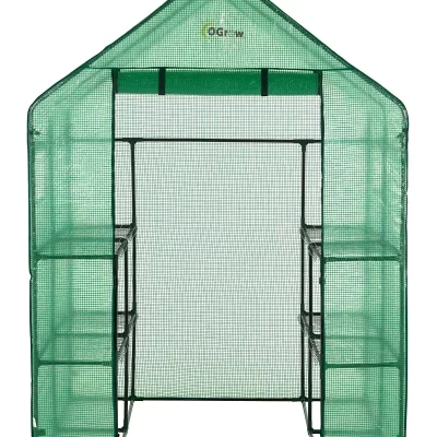 Deluxe Walk-in 2 Tier 8 Shelf Portable Lawn and Garden Greenhouse – Heavy Duty Anchors Included
