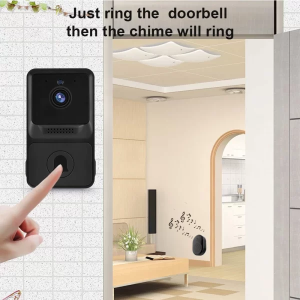 1080P High Resolution Visual Smart Security Doorbell Camera Wireless Video Doorbell with IR Night Vision 2-Way Audio Real-Time Monitoring