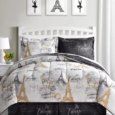 Paris Gold Reversible 8 Pc. Comforter Sets, Created for Macy’s
